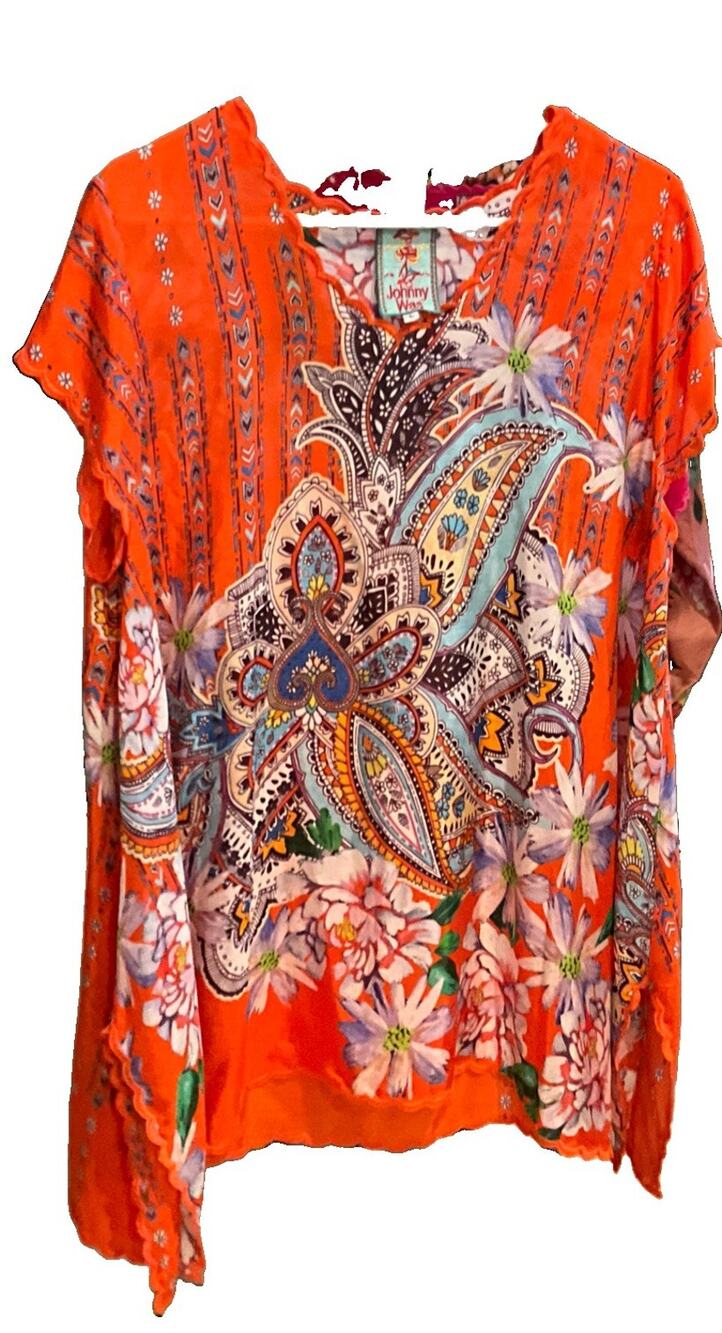 Johnny Was Washable Silk Floral Tunic- L- NWOT